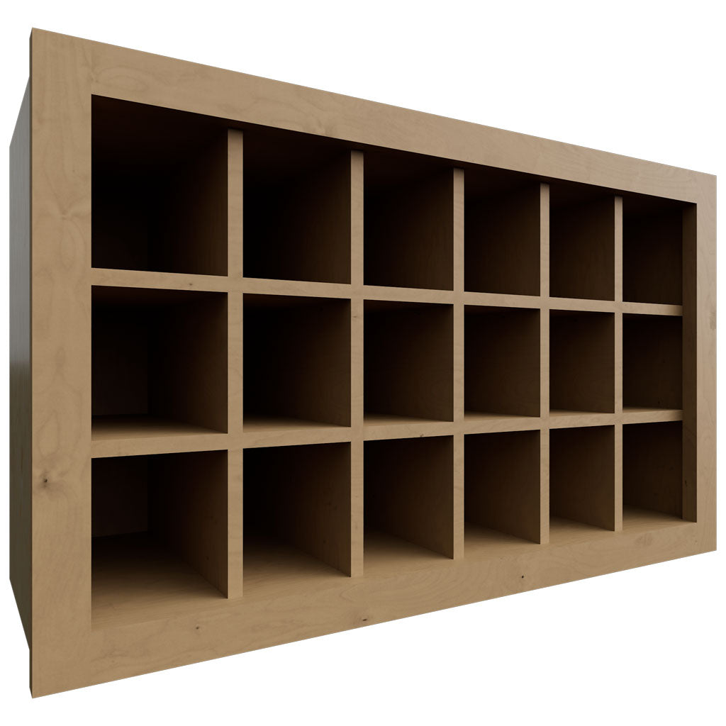 WR3018 - Wall - Wine Rack - 30 W X 18 H X 12 D - Mocha