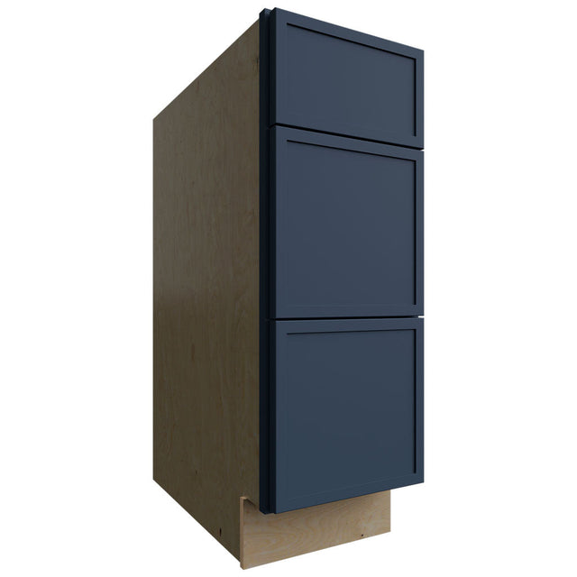 DB12 - Base - 3 Drawers Cabinet - 12 W X 34-1 2 H X 24 D - Luna Indigo