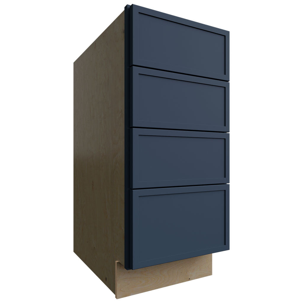 DB15-4 - Base - 4 Drawers Cabinet - 15 W X 34-1 2 H X 24 D - Luna Indigo