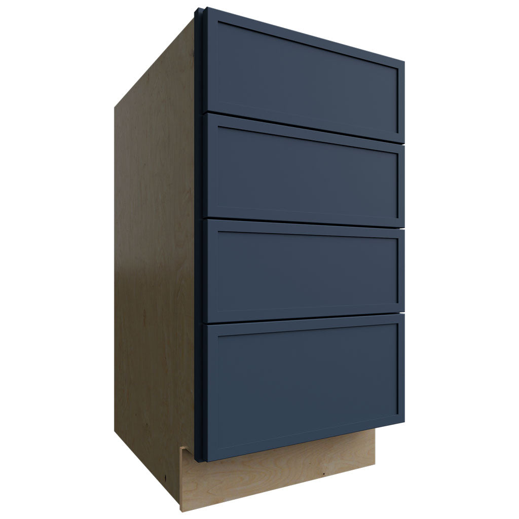 DB18-4 - Base - 4 Drawers Cabinet - 18 W X 34-1 2 H X 24 D - Luna Indigo