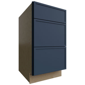 DB18 - Base - 3 Drawers Cabinet - 18 W X 34-1 2 H X 24 D - Luna Indigo