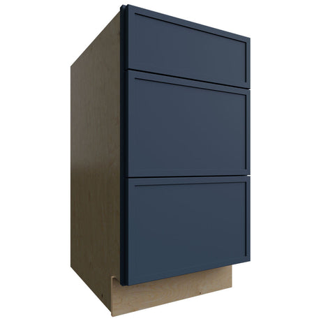 DB18 - Base - 3 Drawers Cabinet - 18 W X 34-1 2 H X 24 D - Luna Indigo