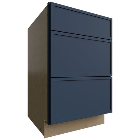 DB21 - Base - 3 Drawers Cabinet - 21 W X 34-1 2 H X 24 D - Luna Indigo