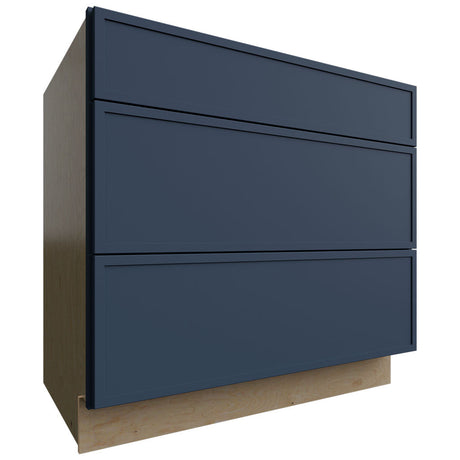 DB36 - Base - 3 Drawers Cabinet - 36 W X 34-1 2 H X 24 D - Luna Indigo