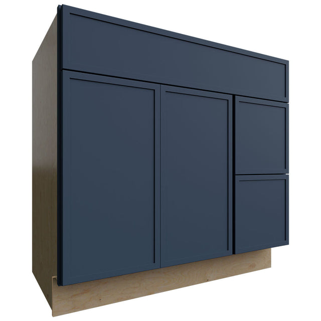 VSD36DR - Vanity - Combo Cabinet - 36 W X 34-1 2 H X 21 D - Luna Indigo