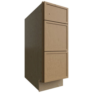 DB12 - Base - 3 Drawers Cabinet - 12 W X 34-1 2 H X 24 D - Luna Timber