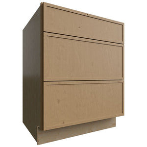 DB27 - Base - 3 Drawers Cabinet - 27 W X 34-1 2 H X 24 D - Luna Timber