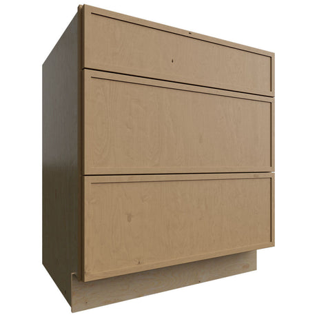 DB30 - Base - 3 Drawers Cabinet - 30 W X 34-1 2 H X 24 D - Luna Timber