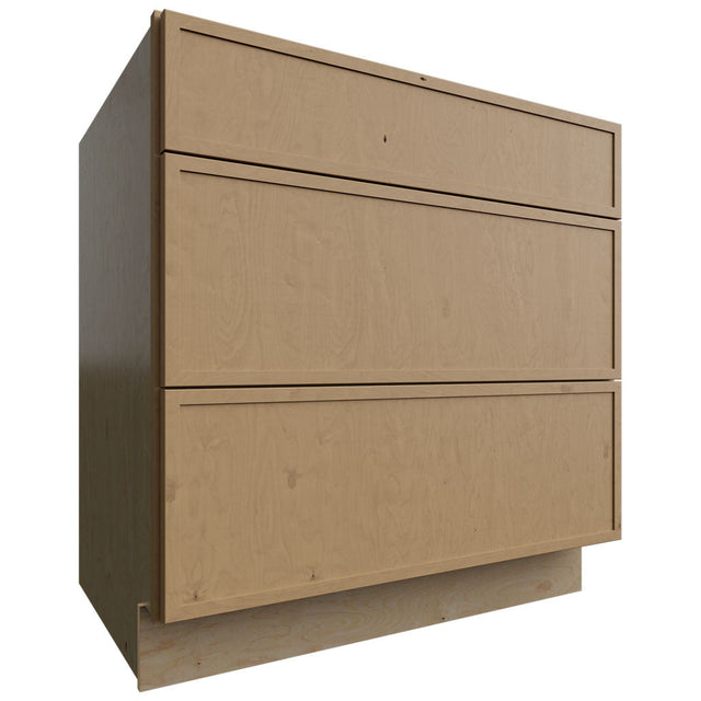 DB33 - Base - 3 Drawers Cabinet - 33 W X 34-1 2 H X 24 D - Luna Timber