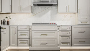 Fusion Dove ( Birch | Plain Cut [ Full Overlay • Satin • Painted ] - 10' X 10' Kitchen Cabinet ) | Assembled In USA