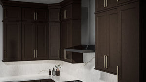 Fusion Kona ( Birch | Plain Cut [ Full Overlay • Satin • Stained ] - 10' X 10' Kitchen Cabinet ) | Assembled In USA