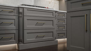 Fusion Nickel ( Birch | Plain Cut [ Full Overlay • Satin • Painted ] - 10' X 10' Kitchen Cabinet ) | Assembled In USA