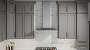 Fusion Nickel ( Birch | Plain Cut [ Full Overlay • Satin • Painted ] - 10' X 10' Kitchen Cabinet ) | Assembled In USA