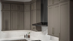 Fusion Oyster ( Birch | Plain Cut [ Full Overlay • Satin • Painted ] - 10' X 10' Kitchen Cabinet ) | Assembled In USA