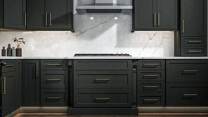 Galaxy Cobblestone ( Birch | Plain Cut [ Full Overlay • Satin • Stained ] - 10' X 10' Kitchen Cabinet ) | Assembled In USA