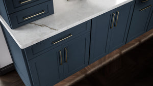 Galaxy Indigo ( Birch | Plain Cut [ Full Overlay • Satin • Painted ] - 10' X 10' Kitchen Cabinet ) | Assembled In USA