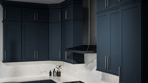 Galaxy Indigo ( Birch | Plain Cut [ Full Overlay • Satin • Painted ] - 10' X 10' Kitchen Cabinet ) | Assembled In USA