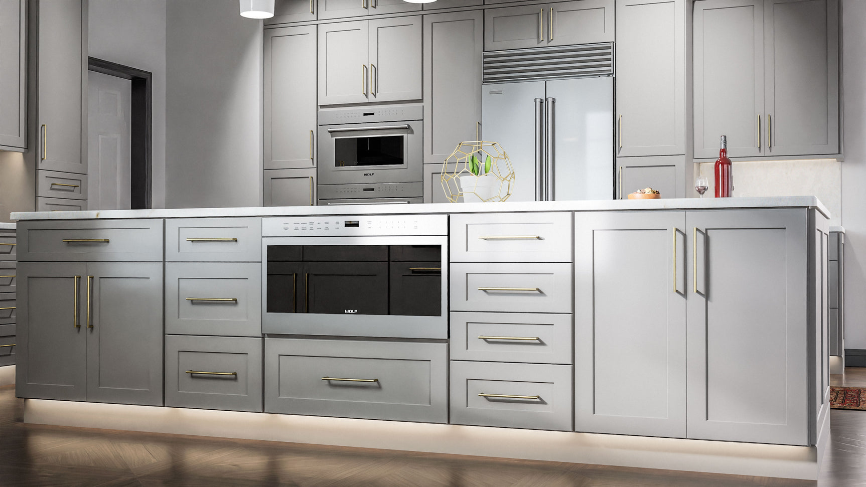 Galaxy Nickel ( Birch | Plain Cut [ Full Overlay • Satin • Painted ] - 10' X 10' Kitchen Cabinet ) | Assembled In USA