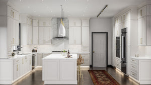 Imperio Dove ( Birch | Plain Cut [ Full Overlay • Satin • Painted ] - 10' X 10' Kitchen Cabinet ) | Assembled In USA