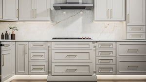 Imperio Dove ( Birch | Plain Cut [ Full Overlay • Satin • Painted ] - 10' X 10' Kitchen Cabinet ) | Assembled In USA