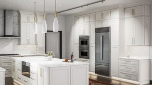 Imperio Dove ( Birch | Plain Cut [ Full Overlay • Satin • Painted ] - 10' X 10' Kitchen Cabinet ) | Assembled In USA