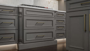 Imperio Nickel ( Birch | Plain Cut [ Full Overlay • Satin • Painted ] - 10' X 10' Kitchen Cabinet ) | Assembled In USA