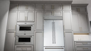 Imperio Nickel ( Birch | Plain Cut [ Full Overlay • Satin • Painted ] - 10' X 10' Kitchen Cabinet ) | Assembled In USA