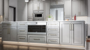 Imperio Nickel ( Birch | Plain Cut [ Full Overlay • Satin • Painted ] - 10' X 10' Kitchen Cabinet ) | Assembled In USA