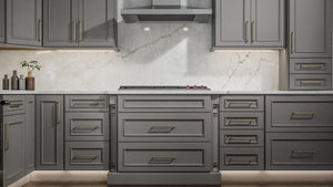 Imperio Nickel ( Birch | Plain Cut [ Full Overlay • Satin • Painted ] - 10' X 10' Kitchen Cabinet ) | Assembled In USA