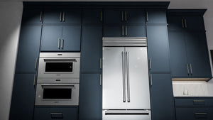 Luna Indigo ( Birch | Plain Cut [ Full Overlay • Satin • Painted ] - 10' X 10' Kitchen Cabinet ) | Assembled In USA