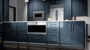 Luna Indigo ( Birch | Plain Cut [ Full Overlay • Satin • Painted ] - 10' X 10' Kitchen Cabinet ) | Assembled In USA