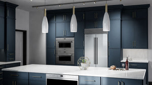 Luna Indigo ( Birch | Plain Cut [ Full Overlay • Satin • Painted ] - 10' X 10' Kitchen Cabinet ) | Assembled In USA