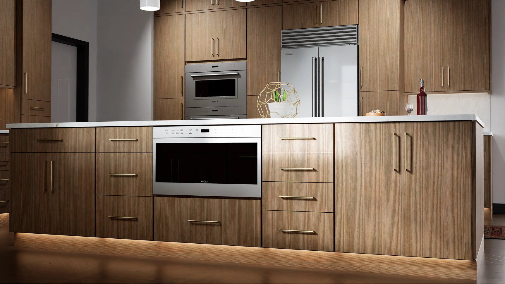 Luxe Canyon Oak ( White Oak | Rift Cut [ Full Overlay • Satin • Stained ] - 10' X 10' Kitchen Cabinet ) | Assembled In USA