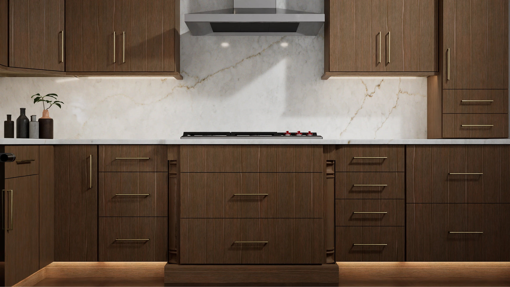 Luxe Canyon Oak ( White Oak | Rift Cut [ Full Overlay • Satin • Stained ] - 10' X 10' Kitchen Cabinet ) | Assembled In USA