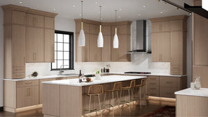 Luxe Desert Oak ( White Oak | Rift Cut [ Full Overlay • Satin • Stained ] - 10' X 10' Kitchen Cabinet ) | Assembled In USA