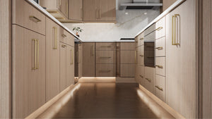 Luxe Desert Oak ( White Oak | Rift Cut [ Full Overlay • Satin • Stained ] - 10' X 10' Kitchen Cabinet ) | Assembled In USA