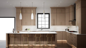 Luxe Desert Oak ( White Oak | Rift Cut [ Full Overlay • Satin • Stained ] - 10' X 10' Kitchen Cabinet ) | Assembled In USA