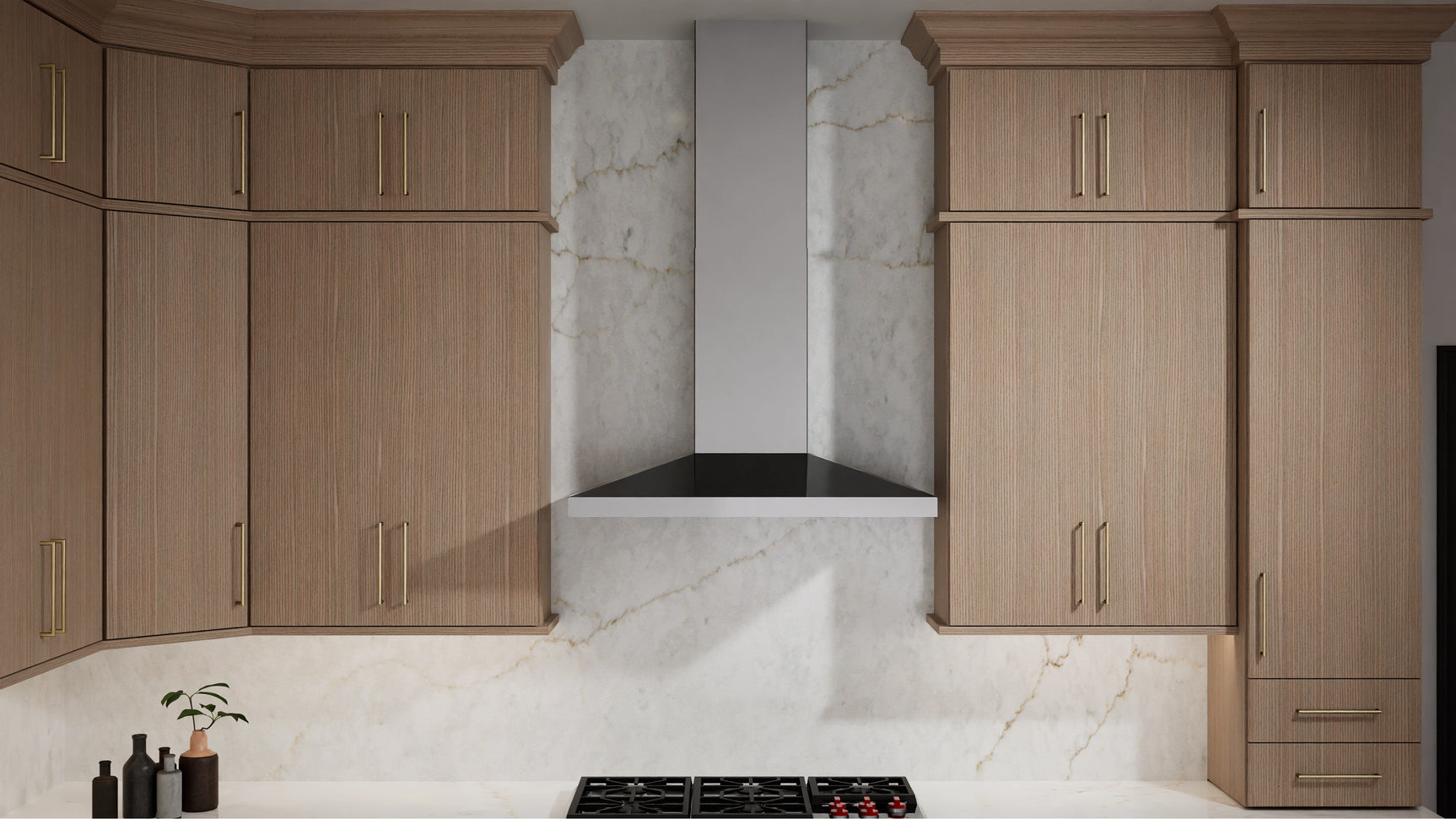 Luxe Desert Oak ( White Oak | Rift Cut [ Full Overlay • Satin • Stained ] - 10' X 10' Kitchen Cabinet ) | Assembled In USA