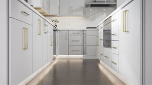 Luxe Frost ( Birch | Plain Cut [ Full Overlay • Satin • Painted ] - 10' X 10' Kitchen Cabinet ) | Assembled In USA