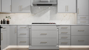 Luxe Frost ( Birch | Plain Cut [ Full Overlay • Satin • Painted ] - 10' X 10' Kitchen Cabinet ) | Assembled In USA