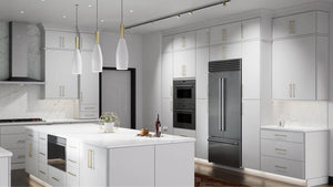 Luxe Frost ( Birch | Plain Cut [ Full Overlay • Satin • Painted ] - 10' X 10' Kitchen Cabinet ) | Assembled In USA