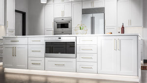 Nexus Frost ( Birch | Plain Cut [ Full Overlay • Satin • Painted ] - 10' X 10' Kitchen Cabinet ) | Assembled In USA