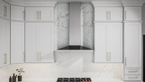 Nexus Frost ( Birch | Plain Cut [ Full Overlay • Satin • Painted ] - 10' X 10' Kitchen Cabinet ) | Assembled In USA