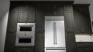 Onyx Cobblestone ( Birch | Plain Cut [ Full Overlay • Satin • Stained ] - 10' X 10' Kitchen Cabinet ) | Assembled In USA