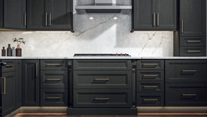 Onyx Cobblestone ( Birch | Plain Cut [ Full Overlay • Satin • Stained ] - 10' X 10' Kitchen Cabinet ) | Assembled In USA