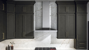 Onyx Cobblestone ( Birch | Plain Cut [ Full Overlay • Satin • Stained ] - 10' X 10' Kitchen Cabinet ) | Assembled In USA