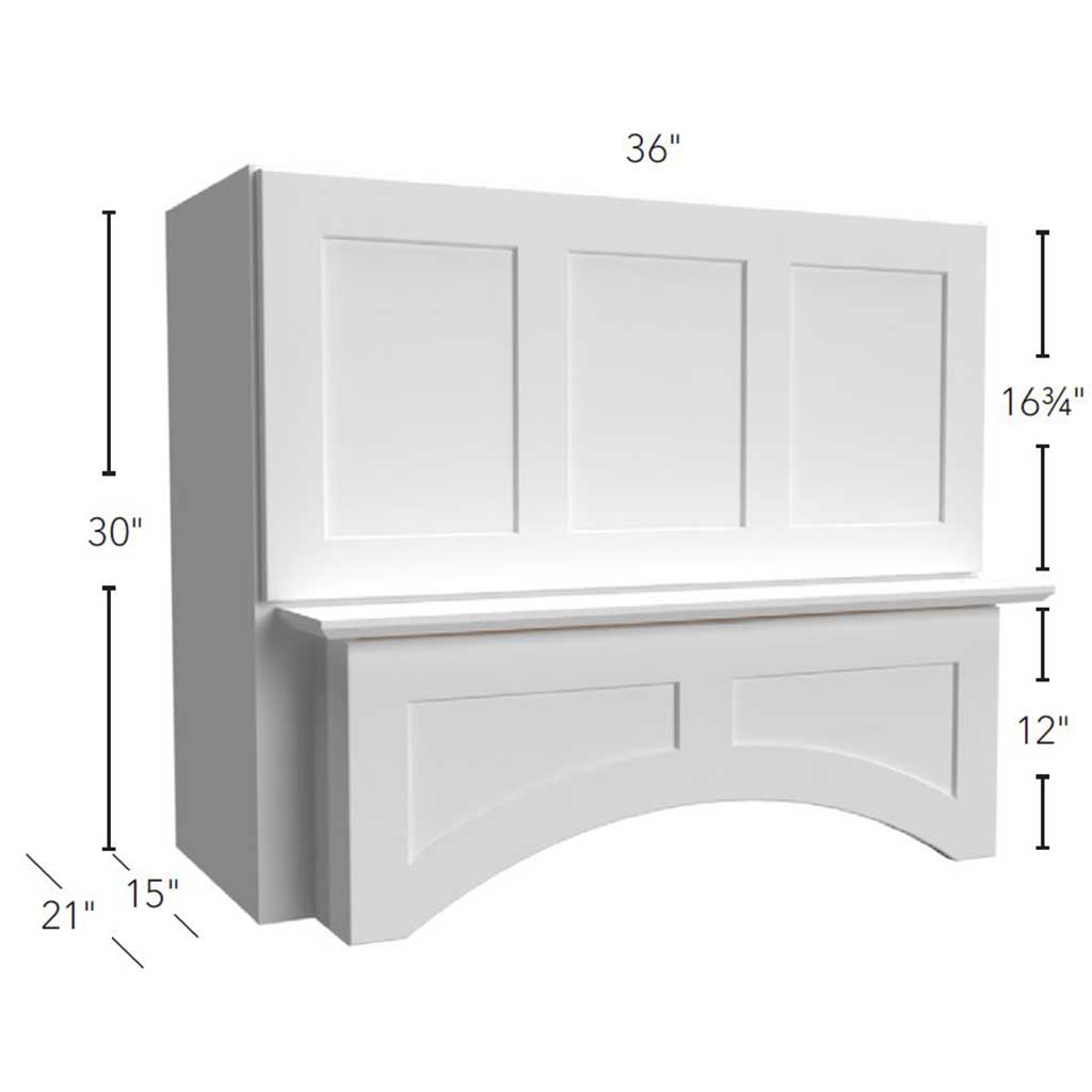 RHA363021 ( Wall | Hood Arched - 36"W X 30"H X 21"D ) | Fusion Timber