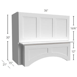 RHA363021 ( Wall | Hood Arched - 36"W X 30"H X 21"D ) | Onyx Frost