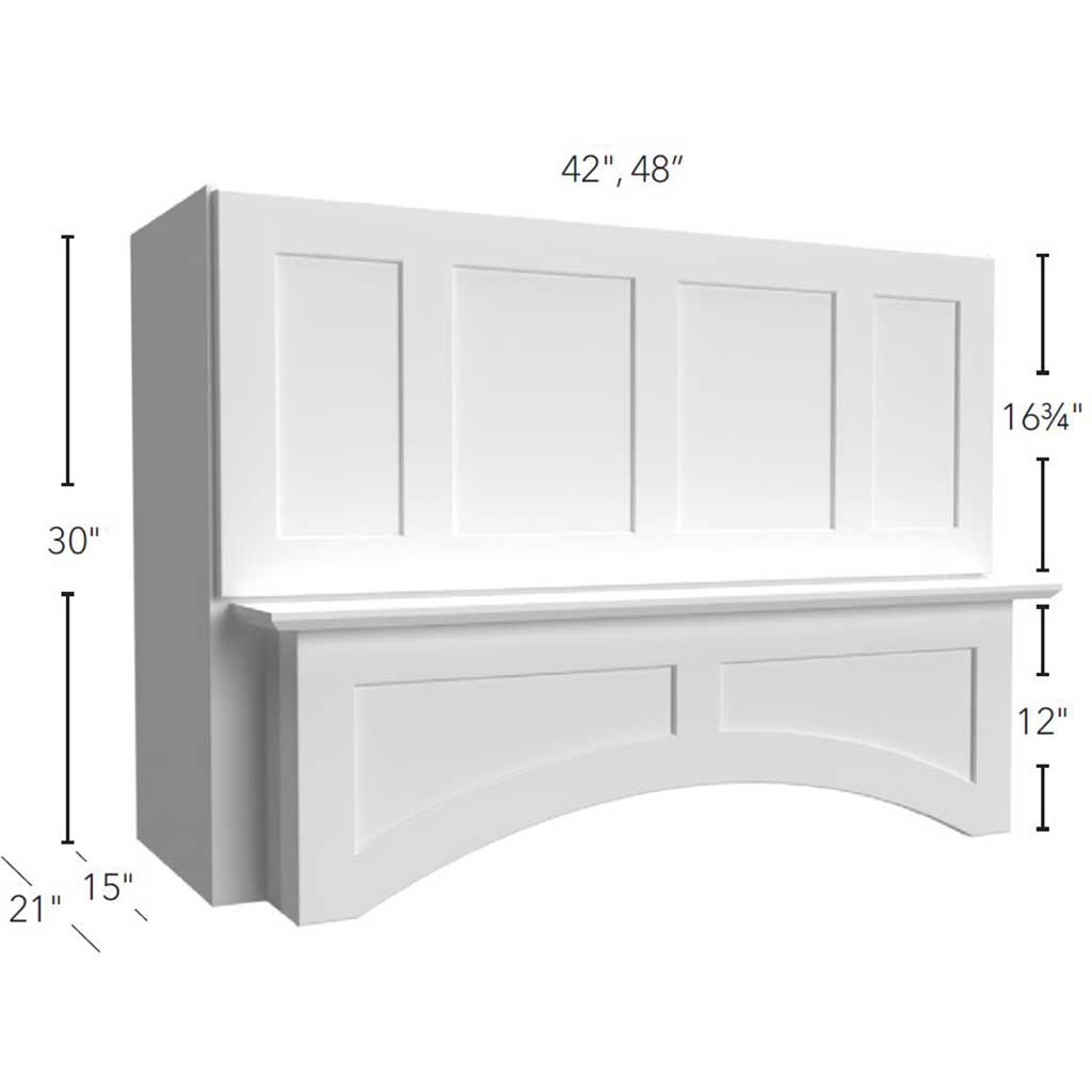 RHA483021 ( Wall | Hood Arched - 48"W X 30"H X 21"D ) | Onyx Cobblestone