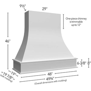 RHCA48 ( Wall | Hood Curved Artisan - 48"W X 46"H X 19-7/8"D ) | Kona